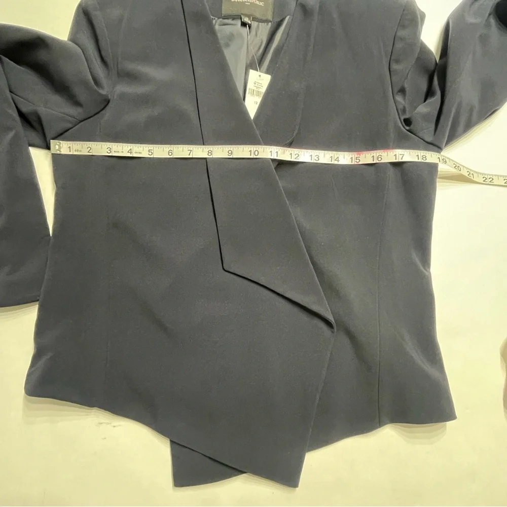 Banana Republic Open-Front Draped Jacket True Navy Blazer Size 12. NEW. Workwear